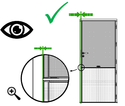 schéma réglage d'une porte d'entrée fermière